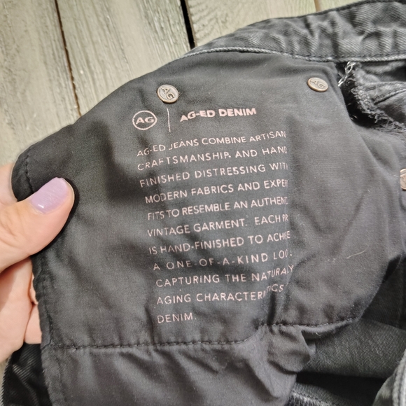 Ag Adriano Goldschmied Clove Short High Rise Baggy Fit In Black Size 30 $168 - Picture 7 of 8